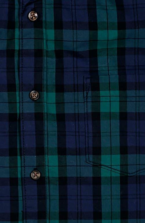 Hope & Henry Men's Organic Stretch Poplin Shirt in Black Watch Tartan at Nordstrom, Size X-Large Product Image