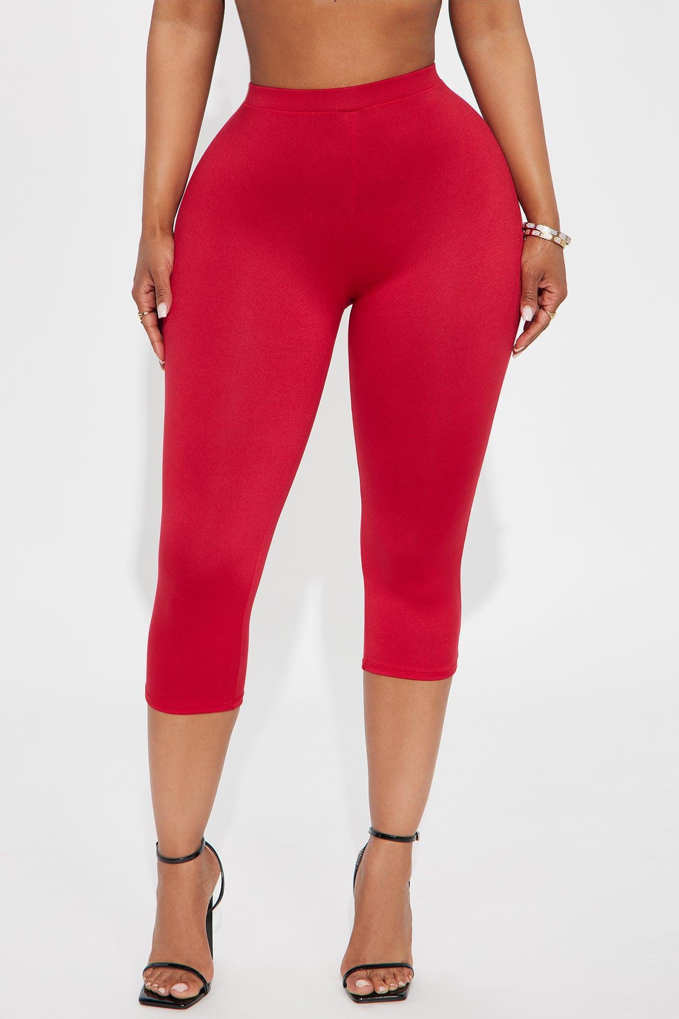 Just A Sip Capri Legging - Red Product Image