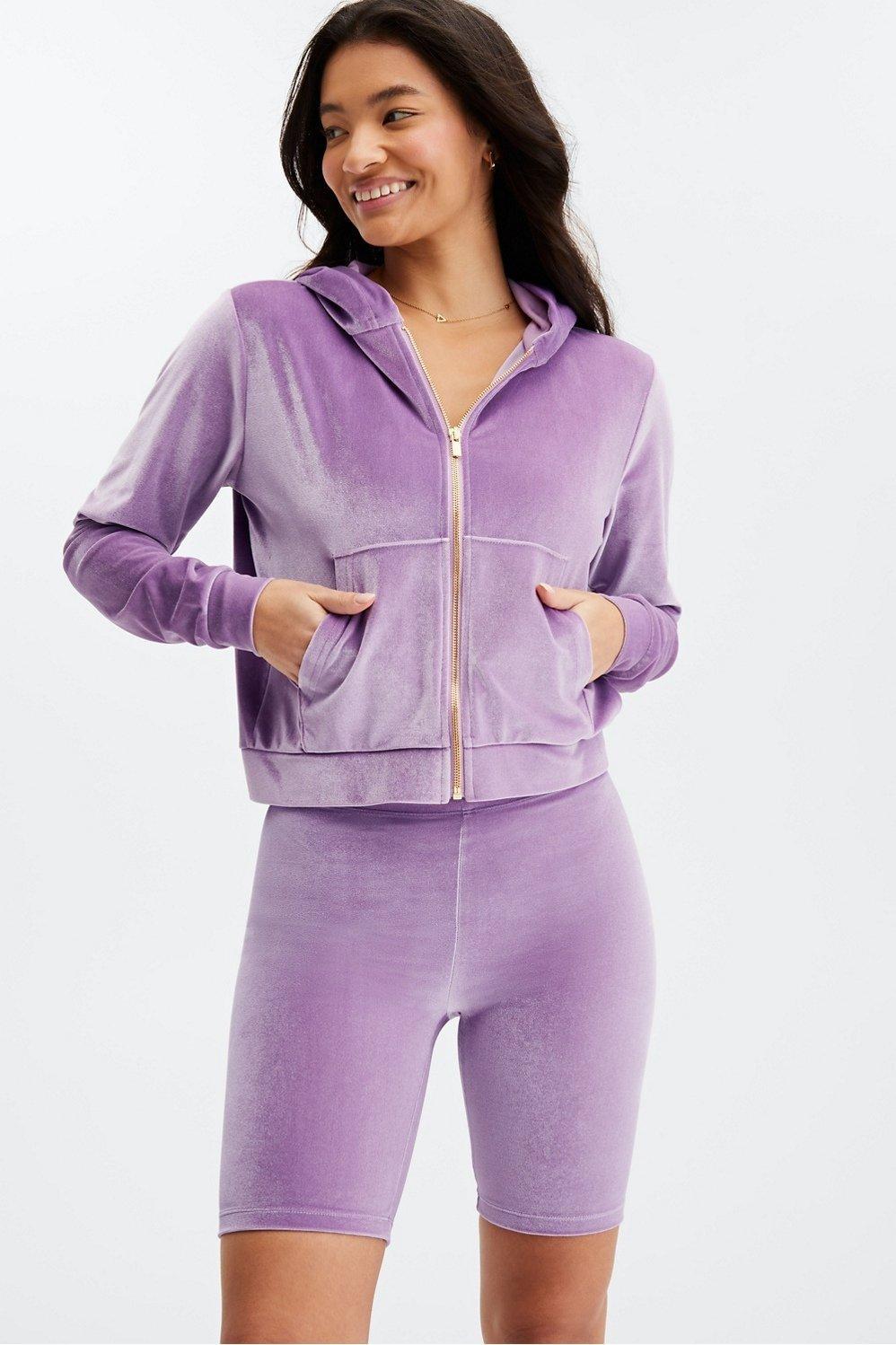 Fabletics Donna Velour Hoodie Womens purple plus Size 4X Product Image