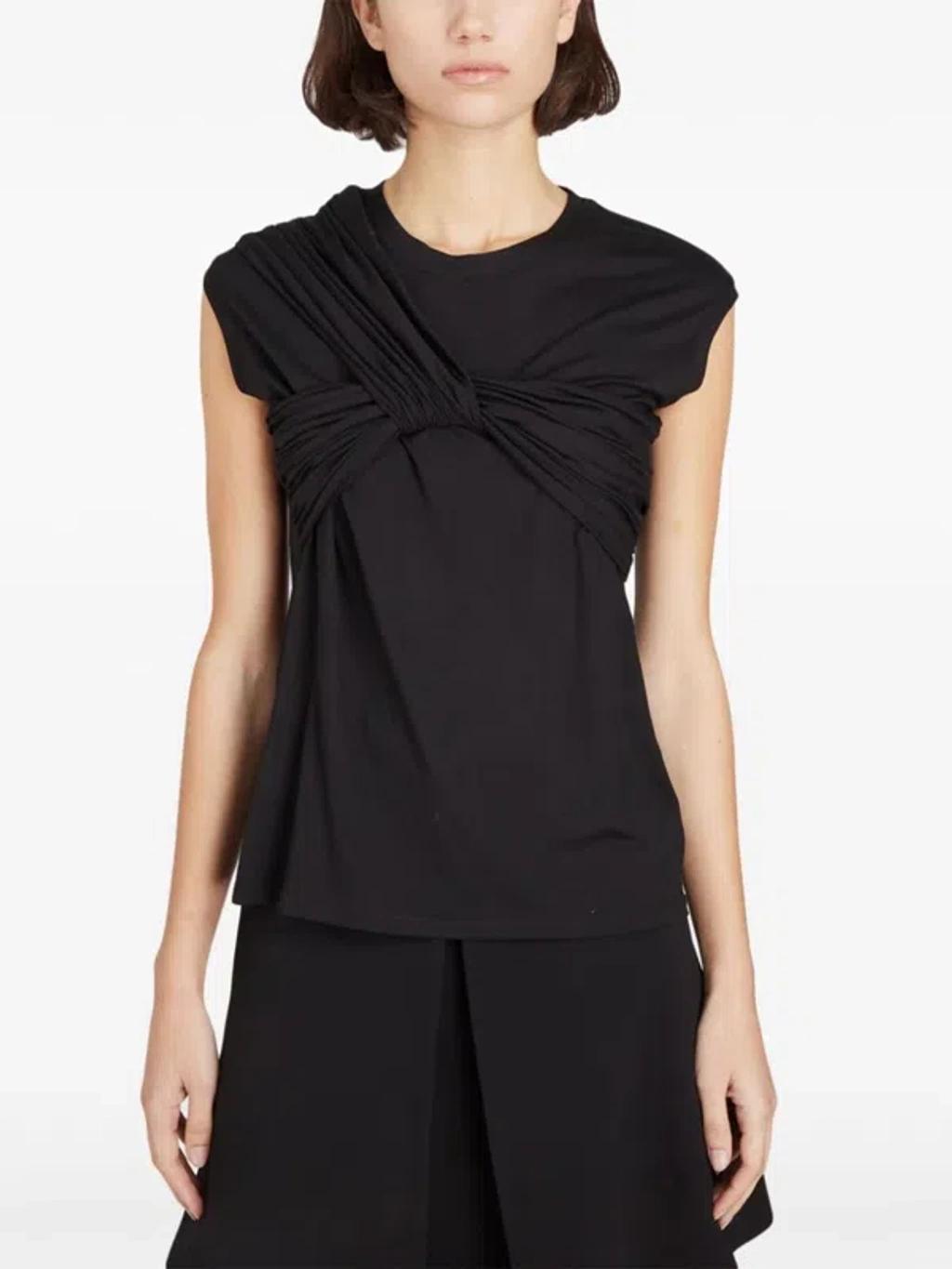 GIAMBATTISTA VALLI Draped Jersey Top In Black Product Image
