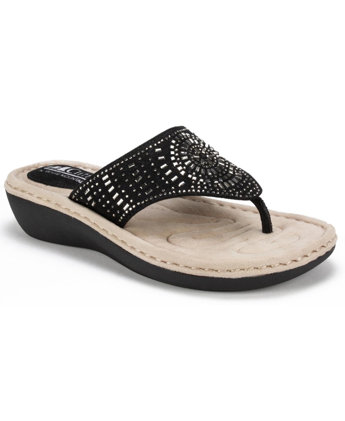 Cliffs By White Mountain Cienna Women's Thong Sandals, Size: 8.5 Wide, White Fabric Product Image