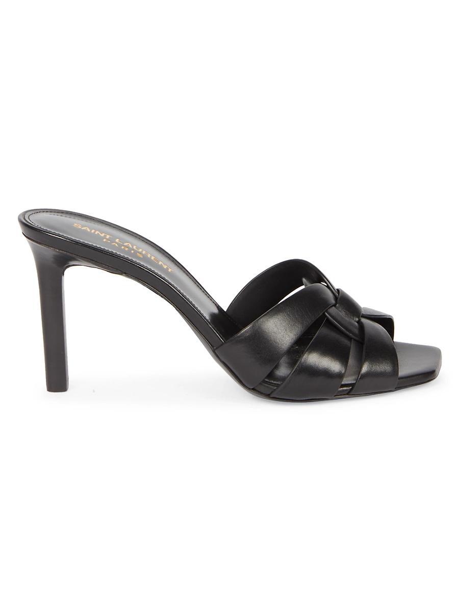 Saint Laurent Womens Tribute Mules in Smooth Leather Product Image