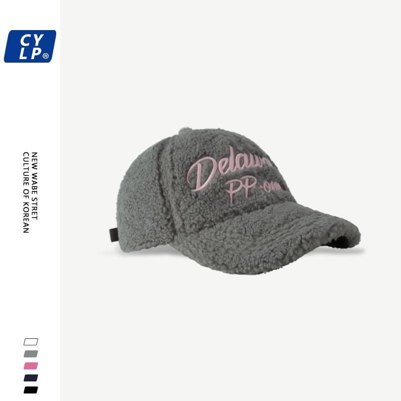 Lettering Embroidered Fleece Baseball Cap Product Image