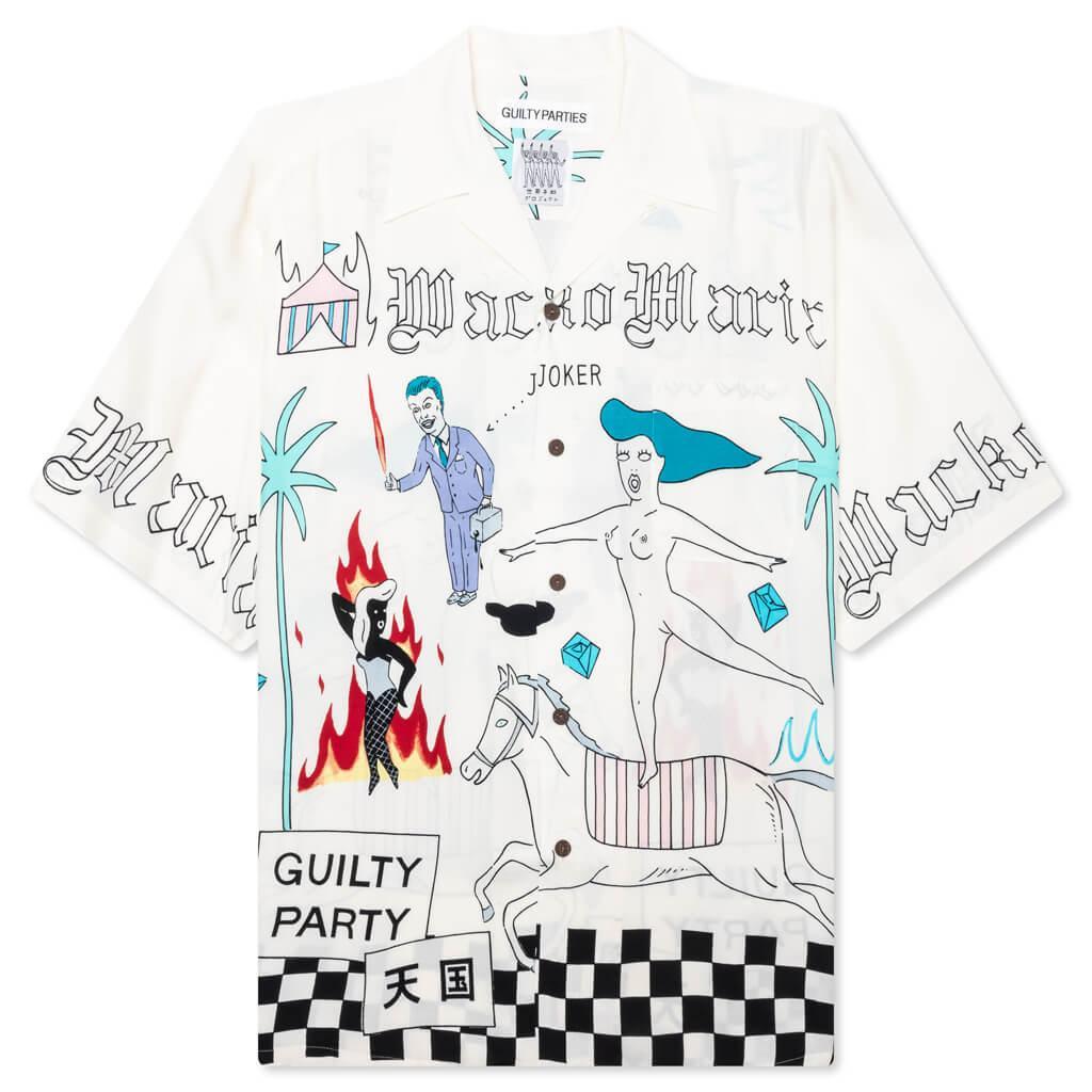 Hawaiian S/S Shirt Type-8 - White Male Product Image