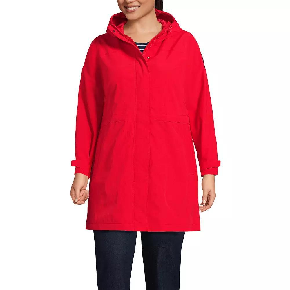 Plus Size Lands' End Squall Hooded Waterproof Raincoat, Women's, Size: 1XL, Deep  Blue Product Image