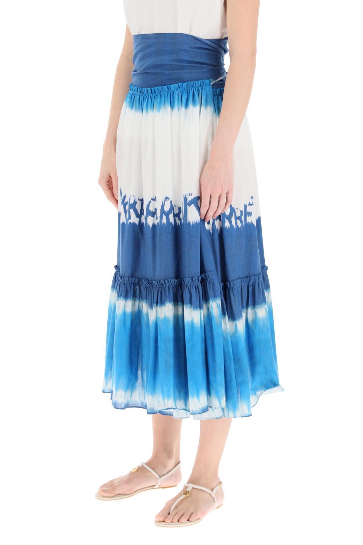 ALBERTA FERRETTI Tie-dye Midi Skirt In Blue Product Image