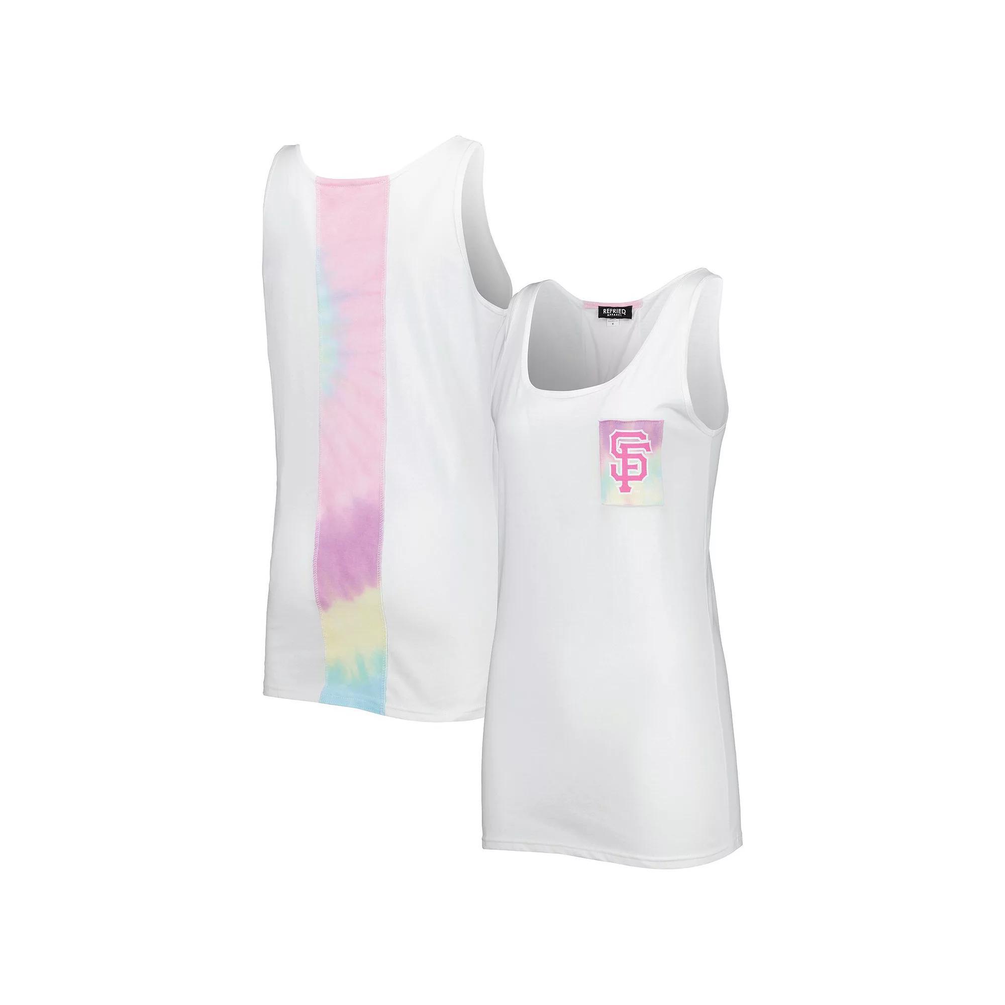 Women's Refried Apparel White San Francisco Giants Tie-Dye Tank Top, Size: Small Product Image