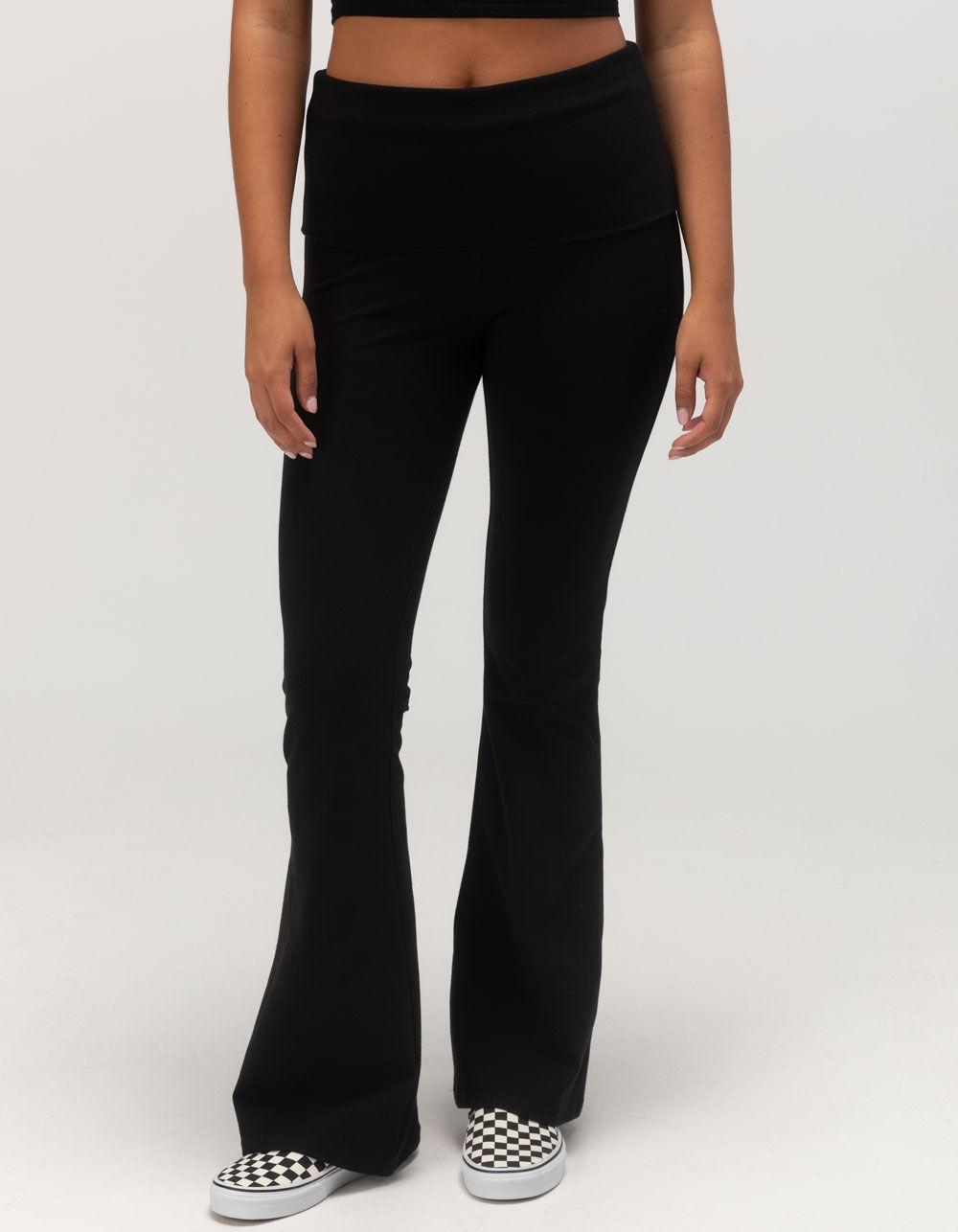 TILLYS Fold Over Flare Womens Leggings - HEATHER GRAY Product Image