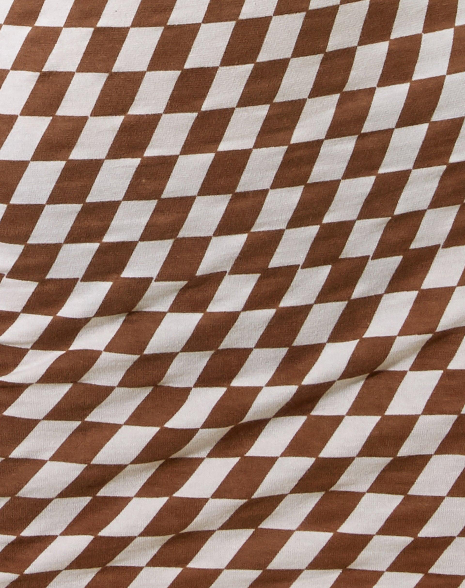 Gele Mini Dress in Diagonal Checker Tan and Ivory Product Image