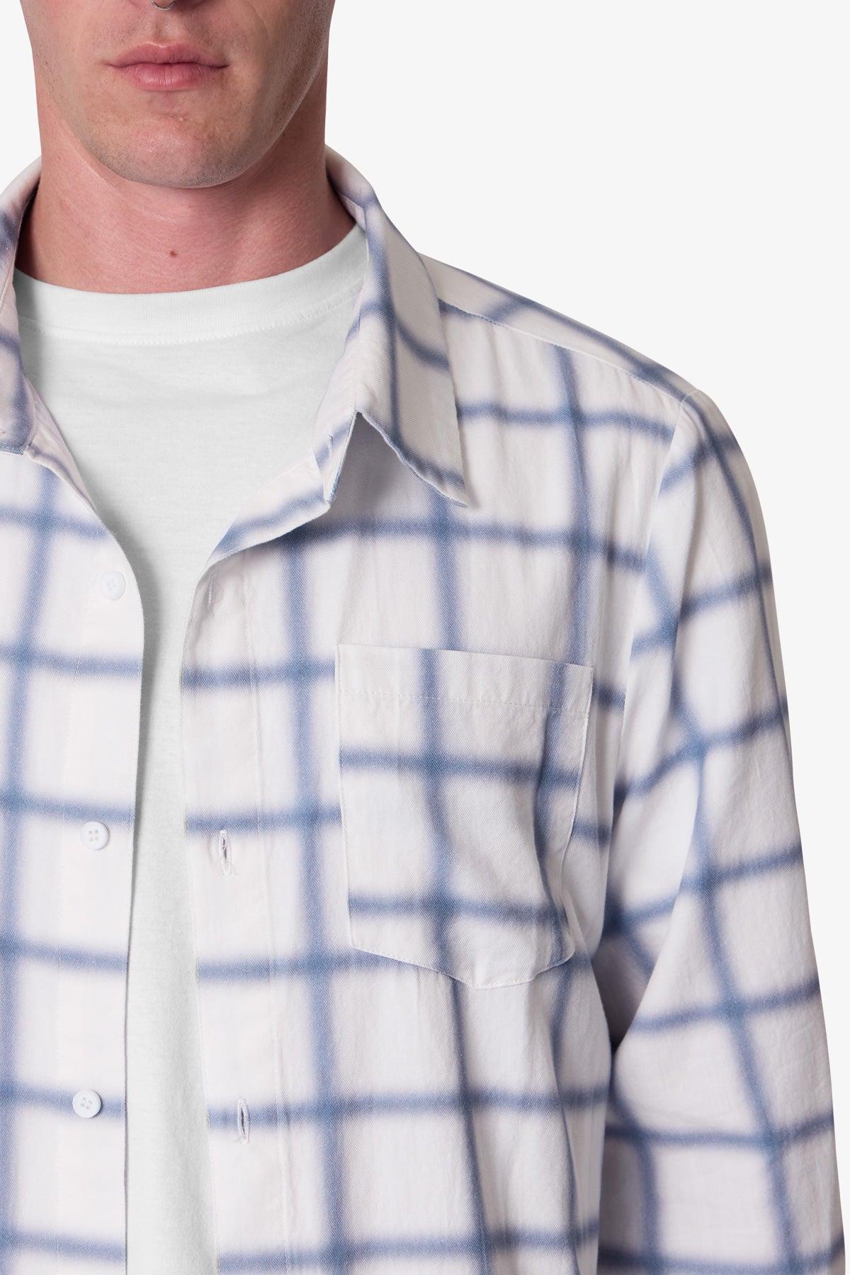 Blue Checked Flannel Shirt - Blue/White Product Image