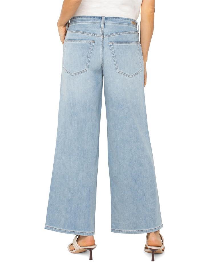 Patch Pocket Mid-Rise Wide Leg Stretch Denim Product Image