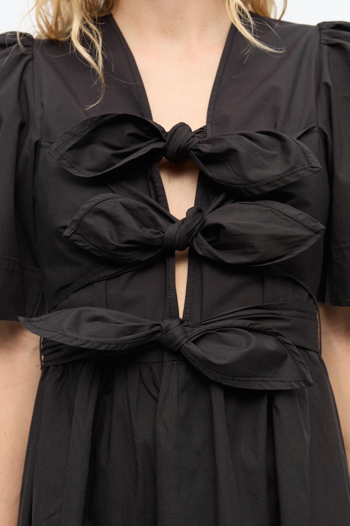 Black Stretch Cotton Dress Product Image