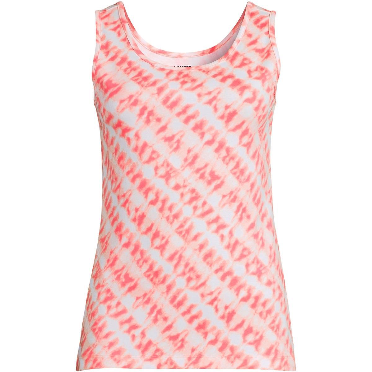 Petite Lands End Cotton Scoopneck Tank Top, Womens Rich Red Product Image