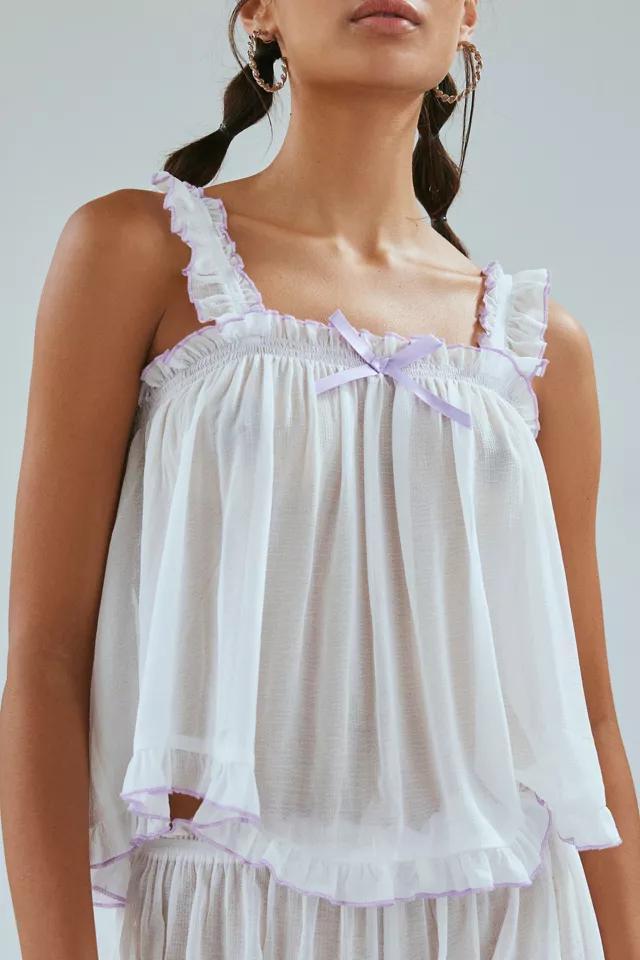 Out From Under Colette Sheer Ruffle Tank Top & Bloomer Short Set Product Image