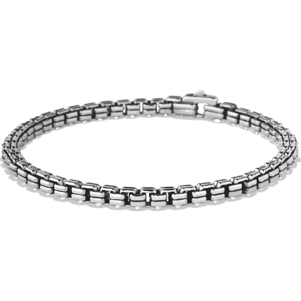 Mens Double Box Chain Bracelet in Silver, 4mm Product Image