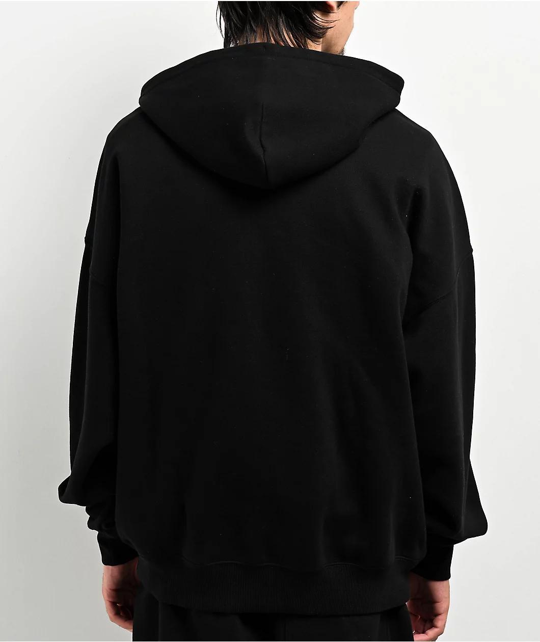 Ninth Hall Fundamentals Logo Black Washed Oversized Hoodie Product Image