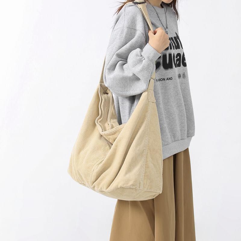Plain Corduroy Crossbody Bag Product Image
