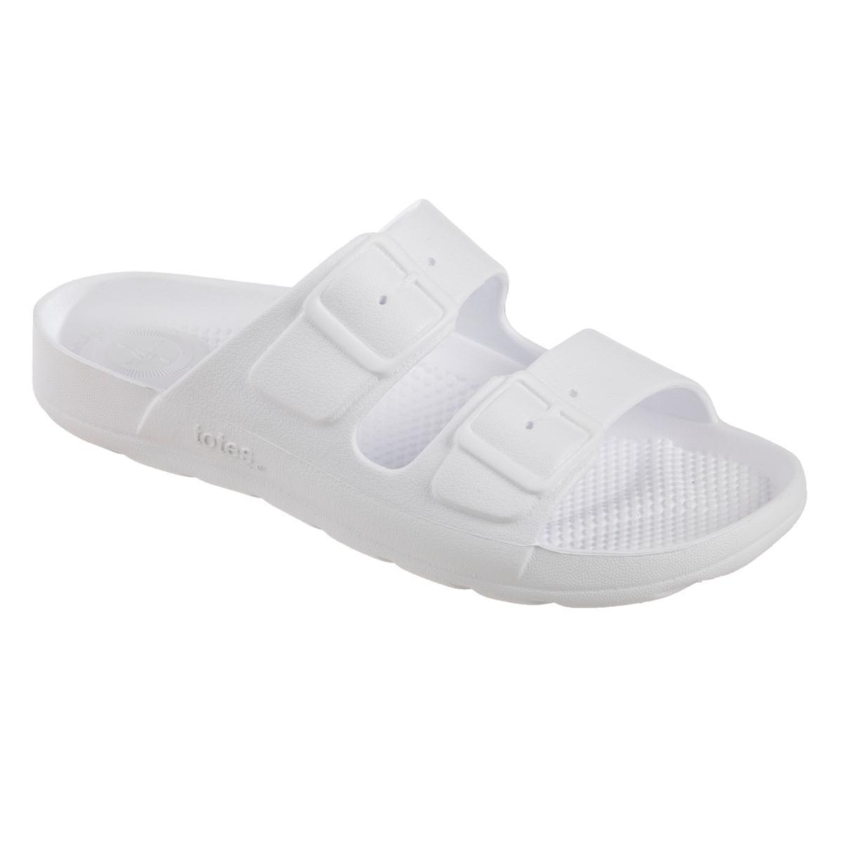 totes Solbounce Women's Molded Buckle Slide Sandals, Size: 9, White Product Image