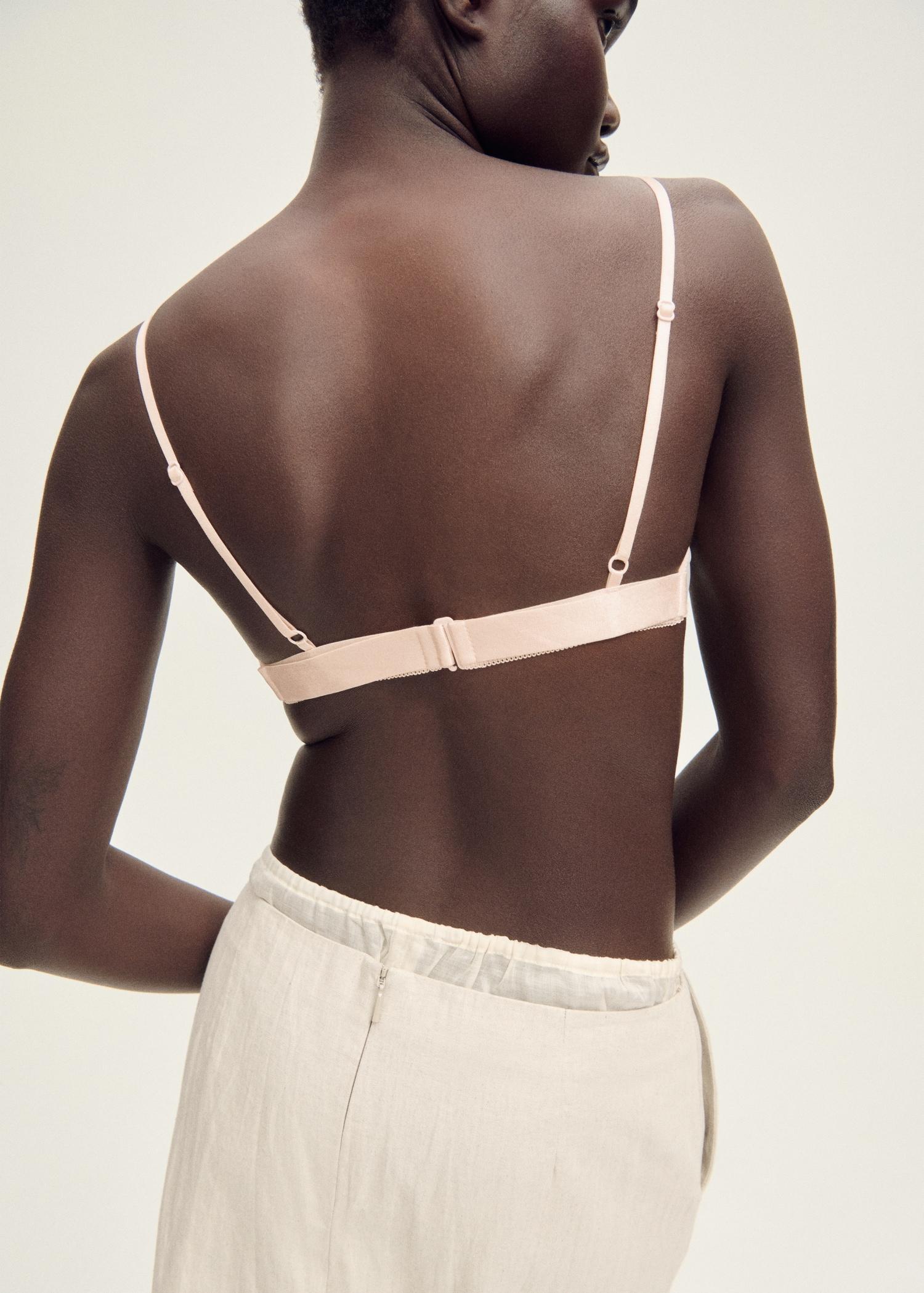 Semi-transparent bra with seam detail - Women | MANGO USA Product Image