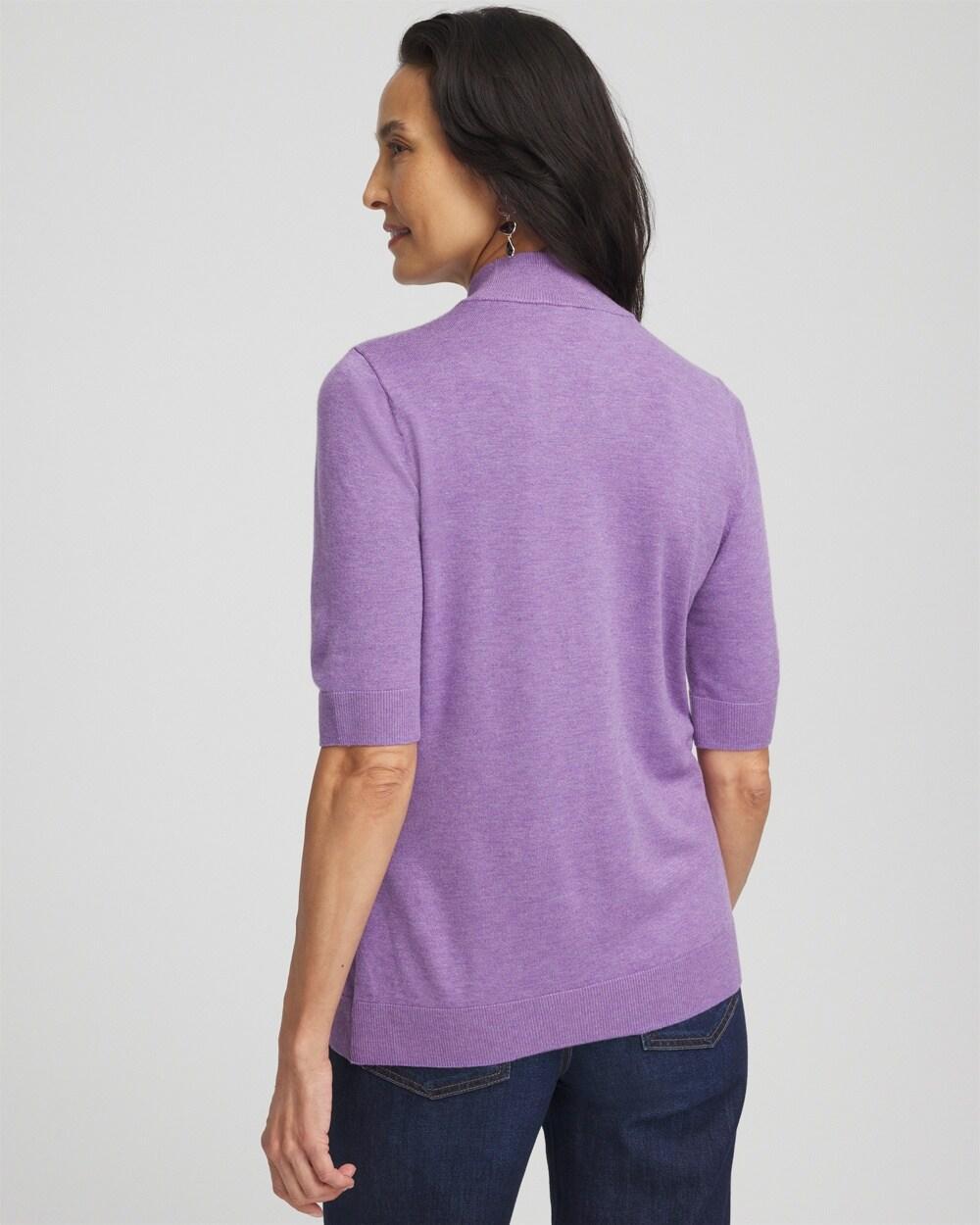 Elbow Sleeve Mock Neck Sweater Product Image