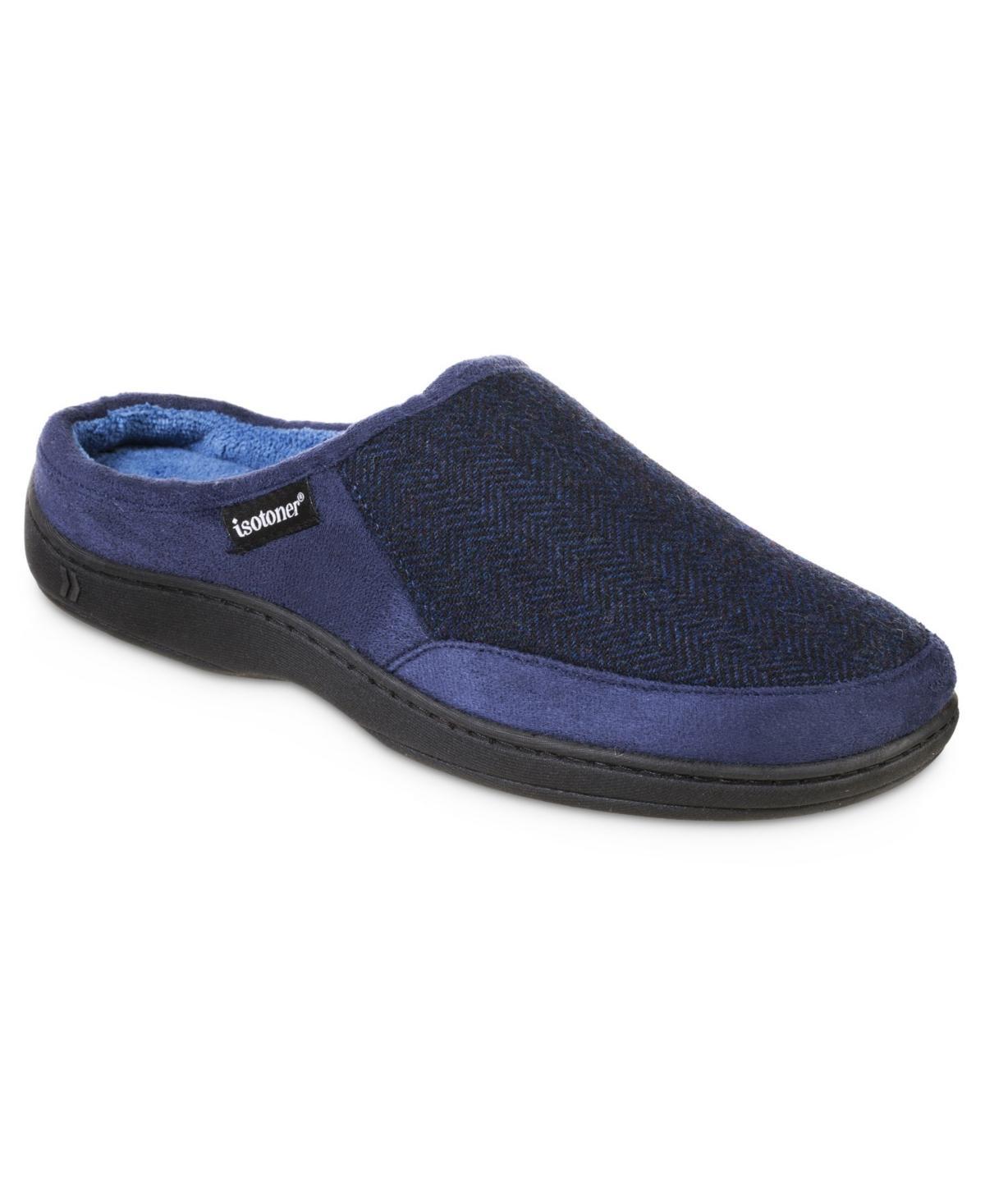 Isotoner Men's Logan Hoodback Slippers - Black M Product Image