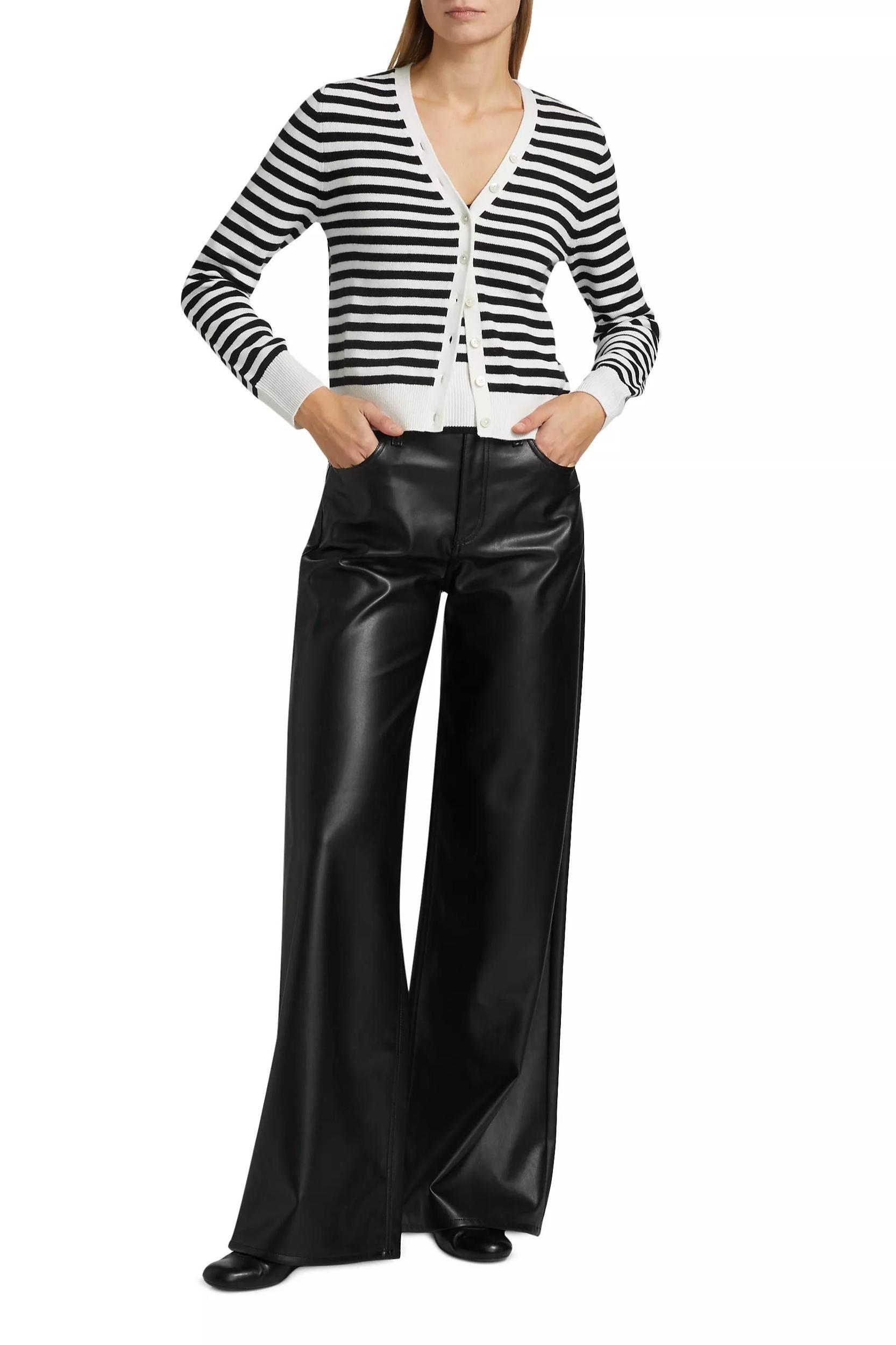 Santina Striped V-Neck Cardigan Product Image