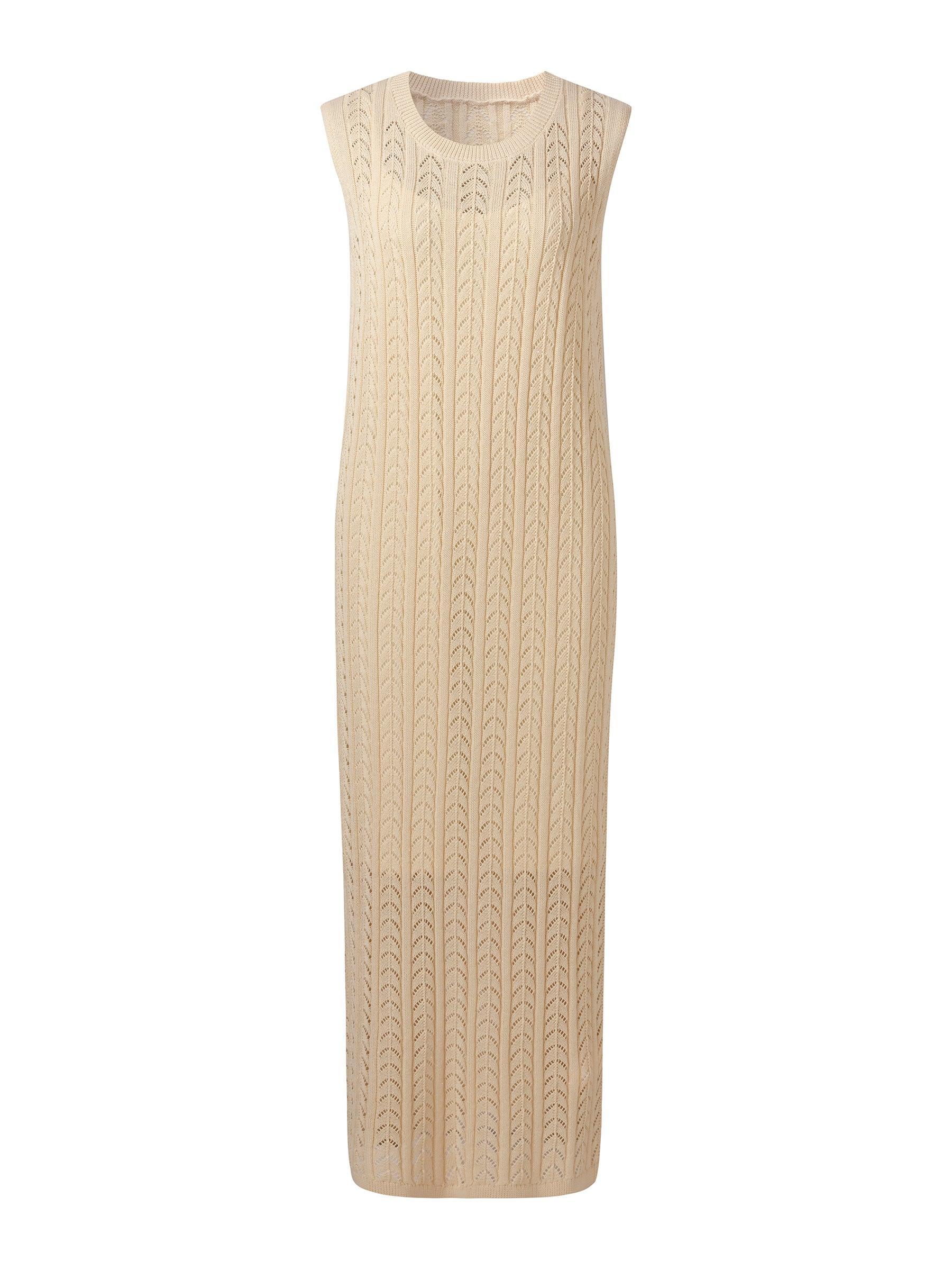 Stretch Sequins Women Knit Maxi Vest Dress With Slip Dress Product Image
