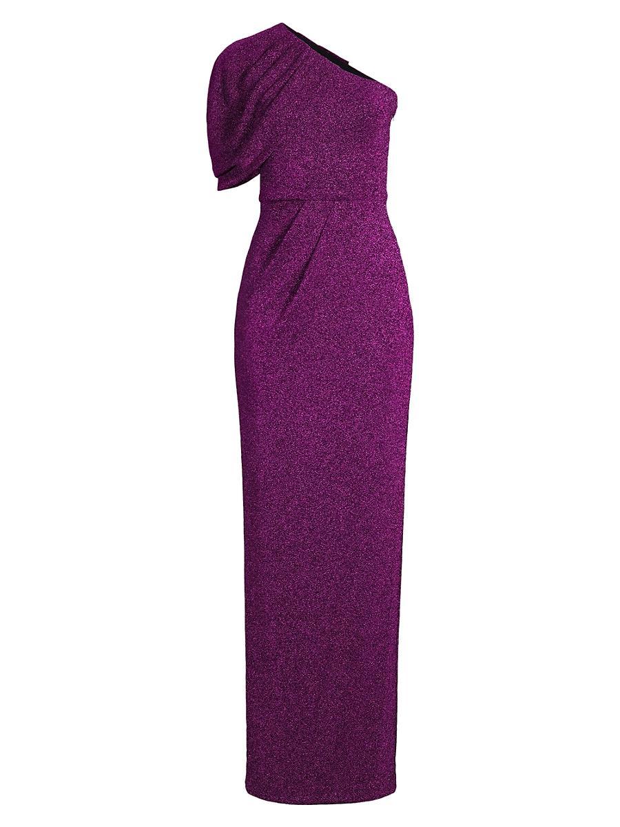 Black Halo Egan Metallic One Shoulder Gown Product Image