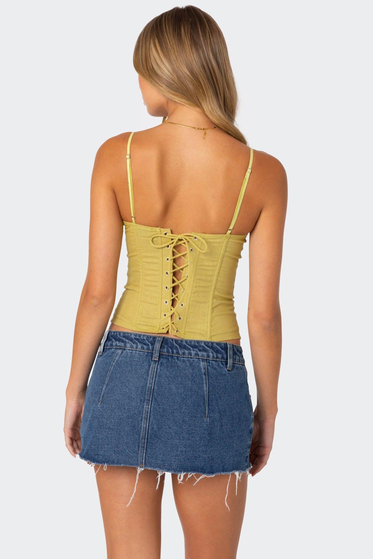 Avena Linen Look Lacey Corset Product Image