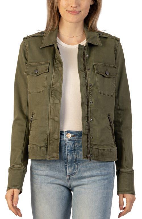 KUT from the Kloth Amanda Boxy Jacket -Frt Flaps Pockets-Frt Zipp-In (Cafe) Women's Vest Product Image