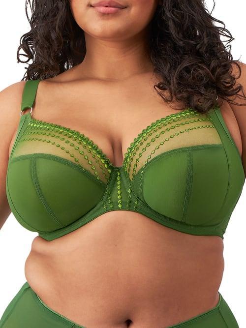 Elomi Plus Size Matilda Embroidered Sheer Plunging Convertible U-Back to Racerback Contour Wire Full Product Image