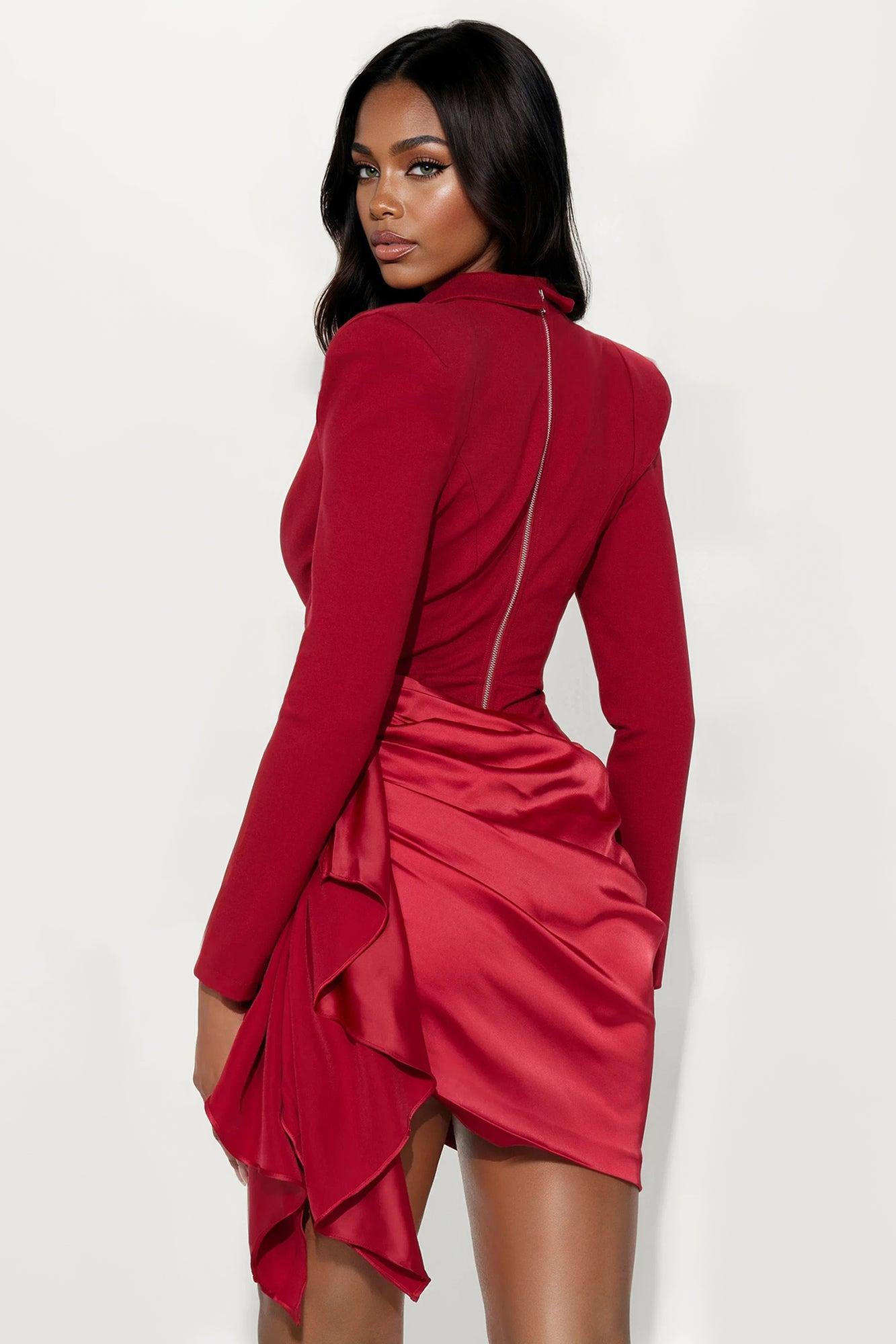 Akaira Blazer Dress - Wine Product Image
