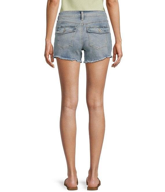 Silver Jeans Co. Suki Mid Rise Curvy Fit Frayed Hem Shorts Product Image