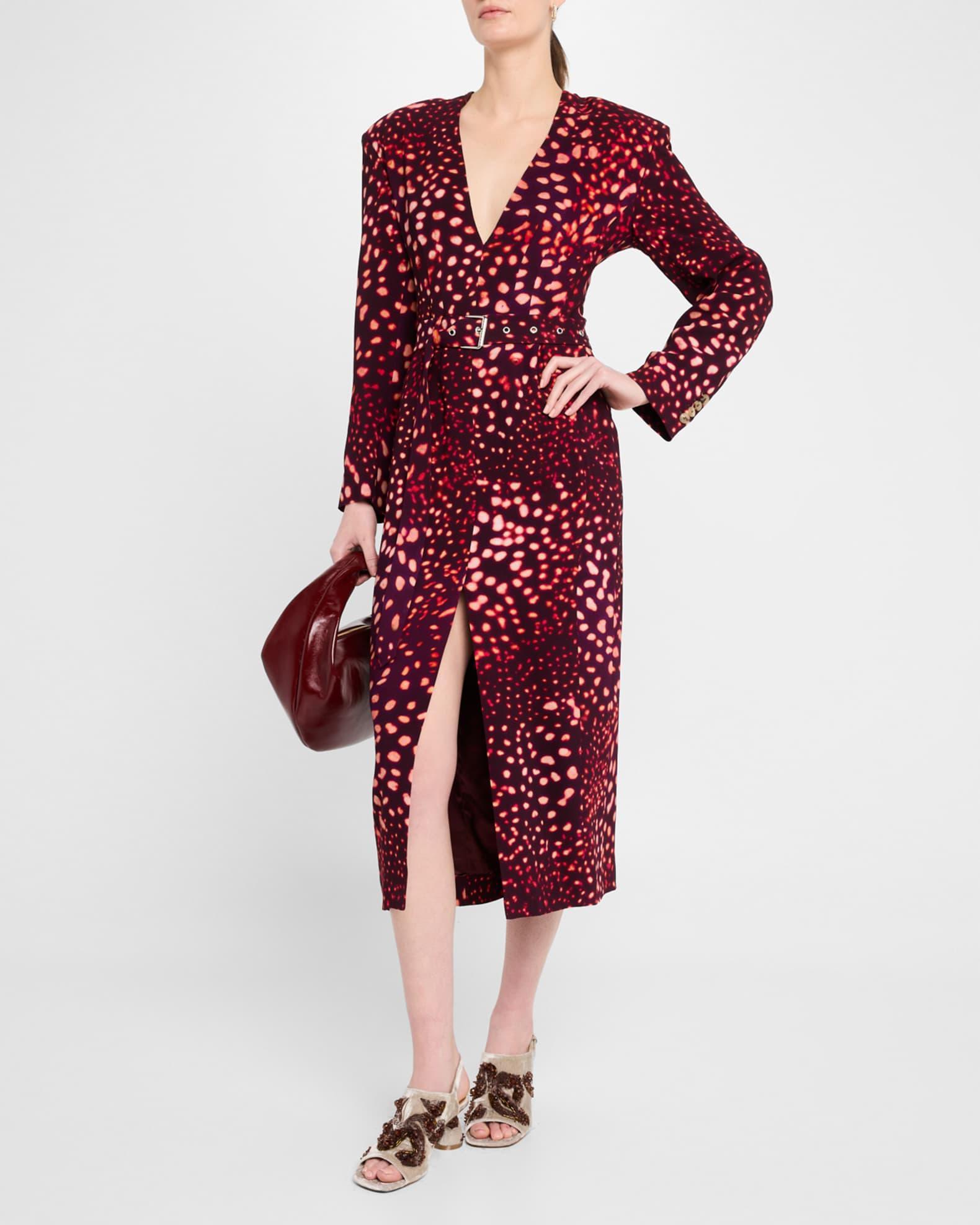 Dohana Spot Print Belted Midi Dress Product Image
