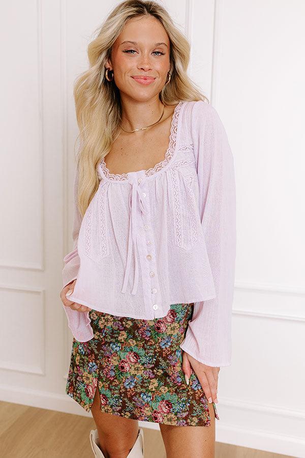 Boho Energy Lace Top in Dusty Purple Product Image