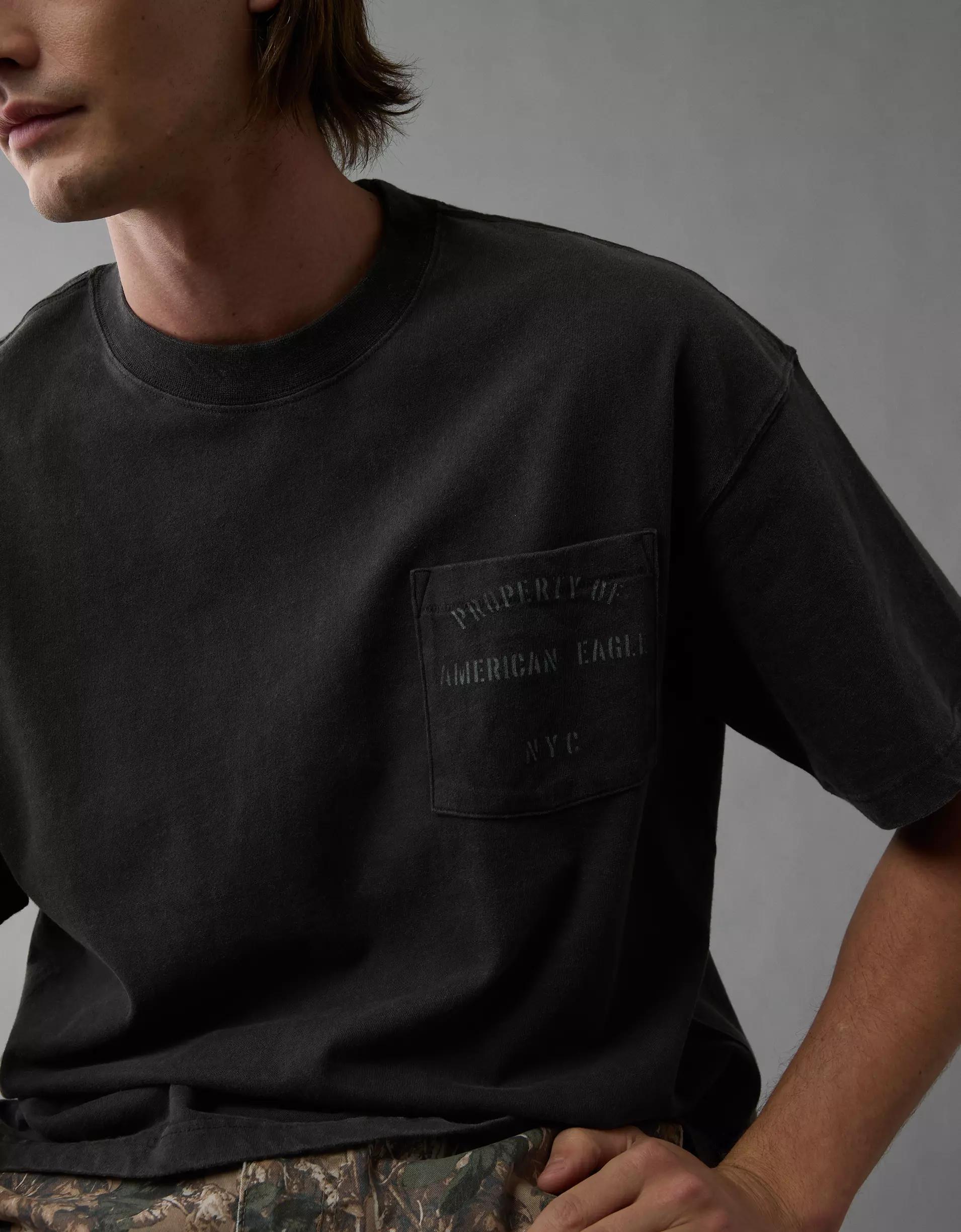 AE Boxy Logo Graphic Pocket T-Shirt Product Image