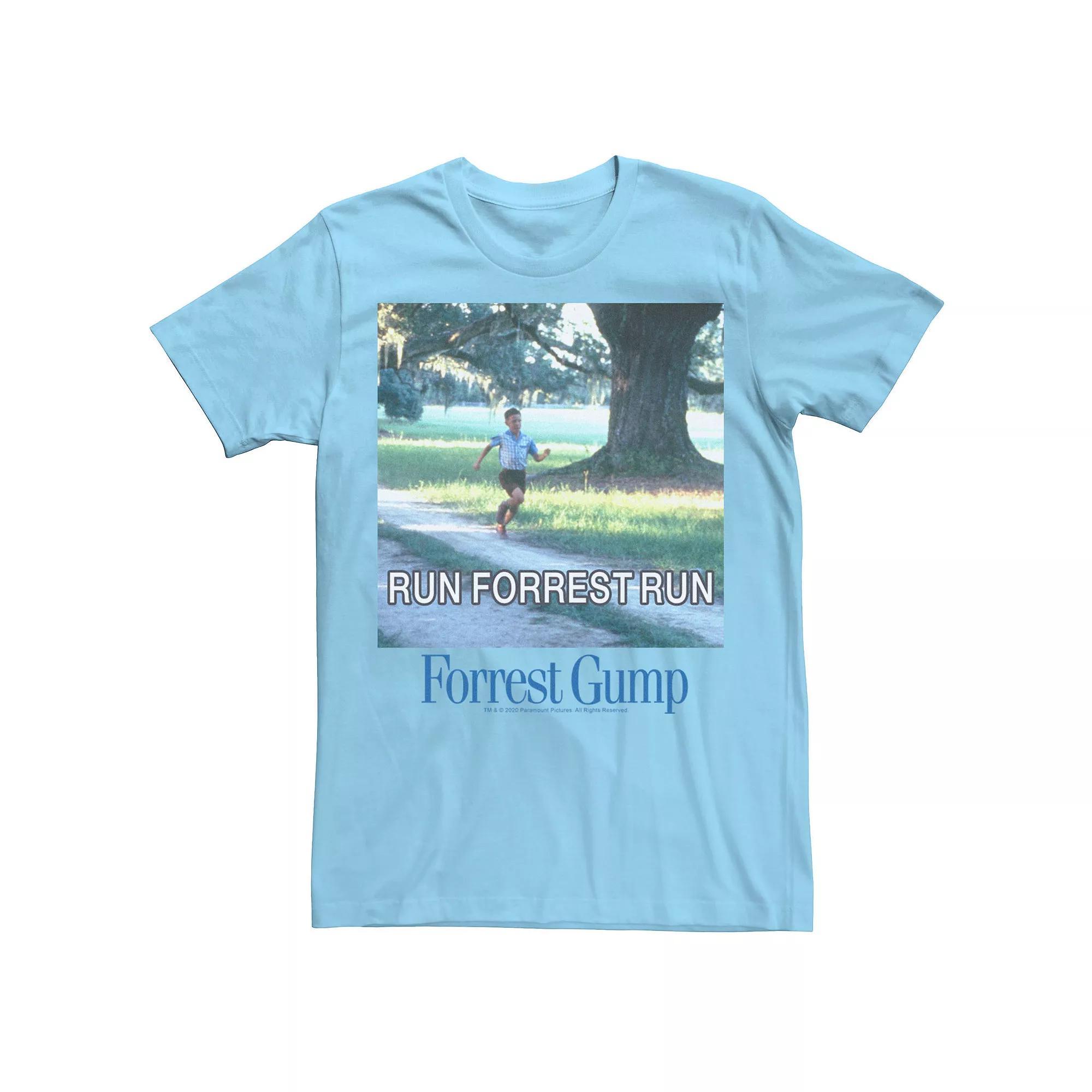 Men's Forrest Gump Run Forrest Run Photo Panel Tee, Size: Large, Light Blue Product Image