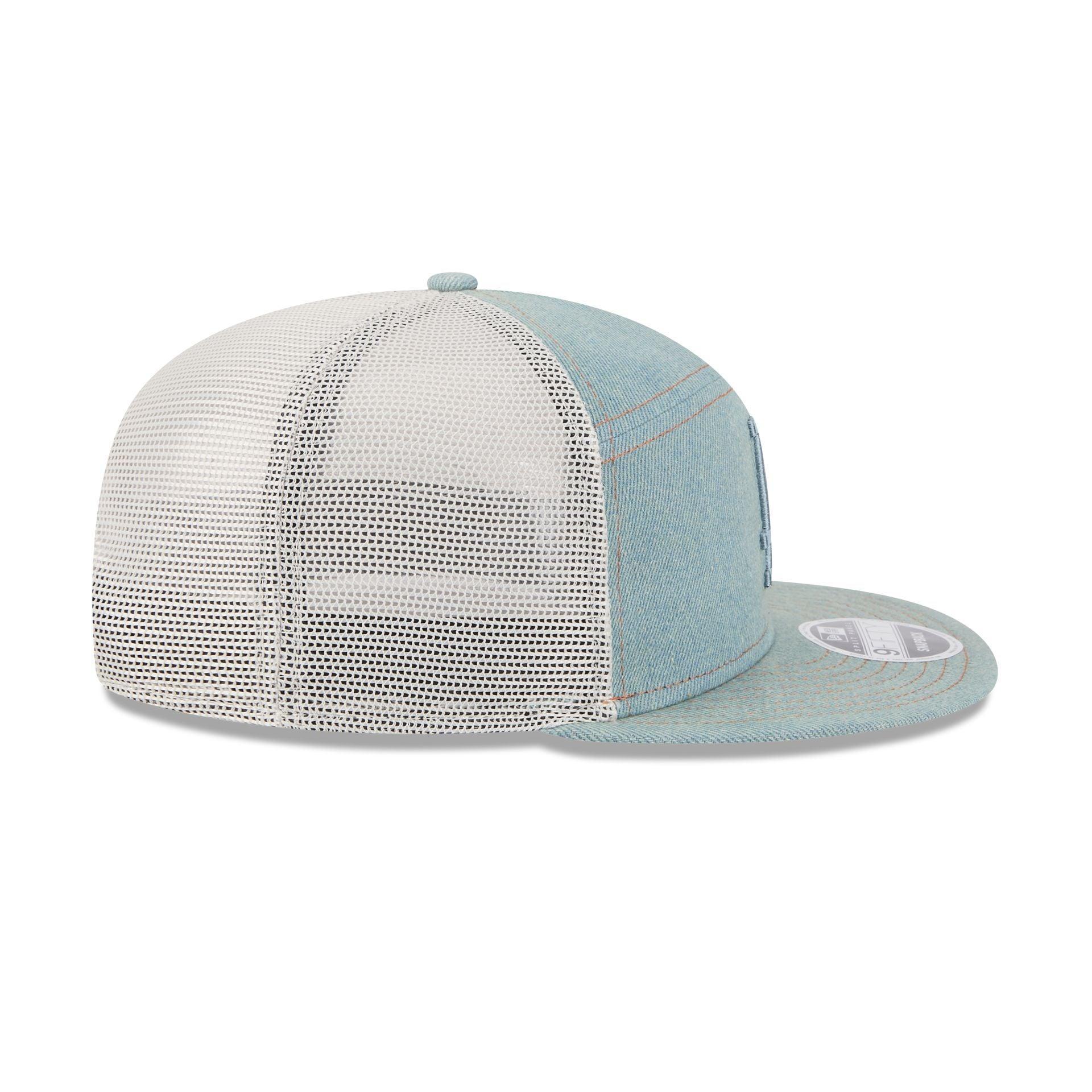 Los Angeles Dodgers Denim Split Panel 9FIFTY Trucker Hat Male Product Image