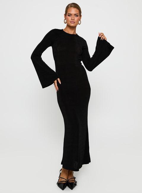 Amersham Long Sleeve Maxi Dress Black Product Image