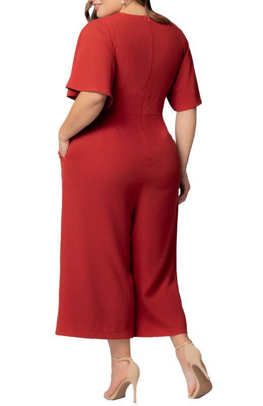 Paprika Evelyn Wide Leg Cropped Jumpsuit - Plus Product Image