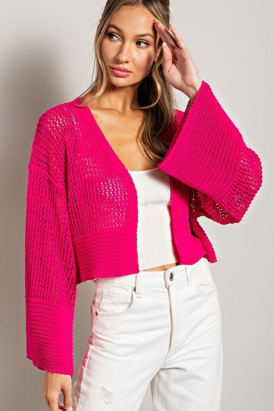 Eyelet Knit Cardigan Product Image