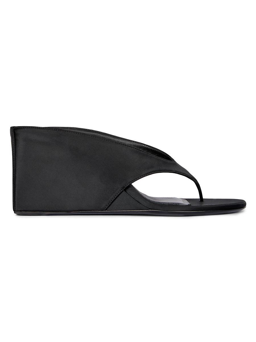 Womens 75MM Satin Wedge Tong Mules Product Image