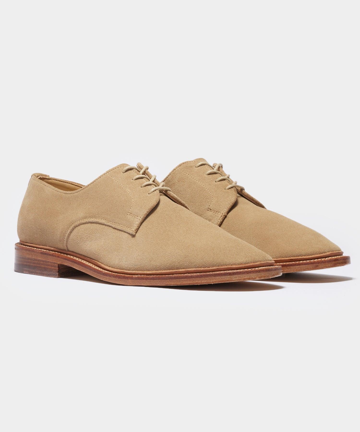 Todd Snyder x Sanders Archie Unconstructed Lace-up Derby in Milkshake Suede Product Image