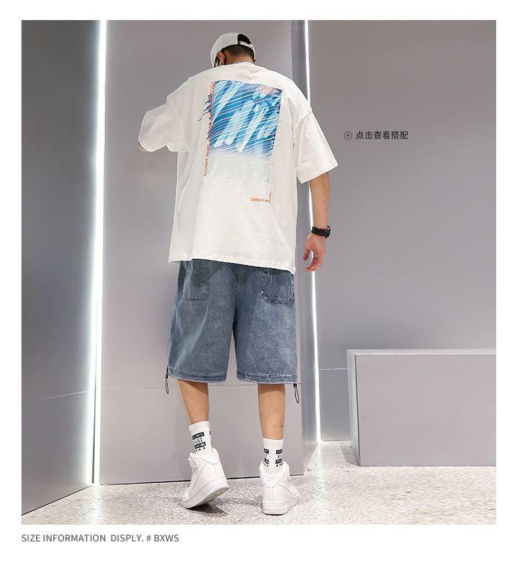 Mid Rise Washed Denim Shorts Product Image