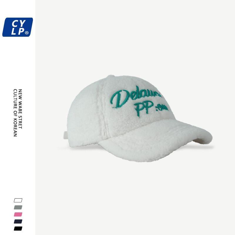 Lettering Embroidered Fleece Baseball Cap Product Image