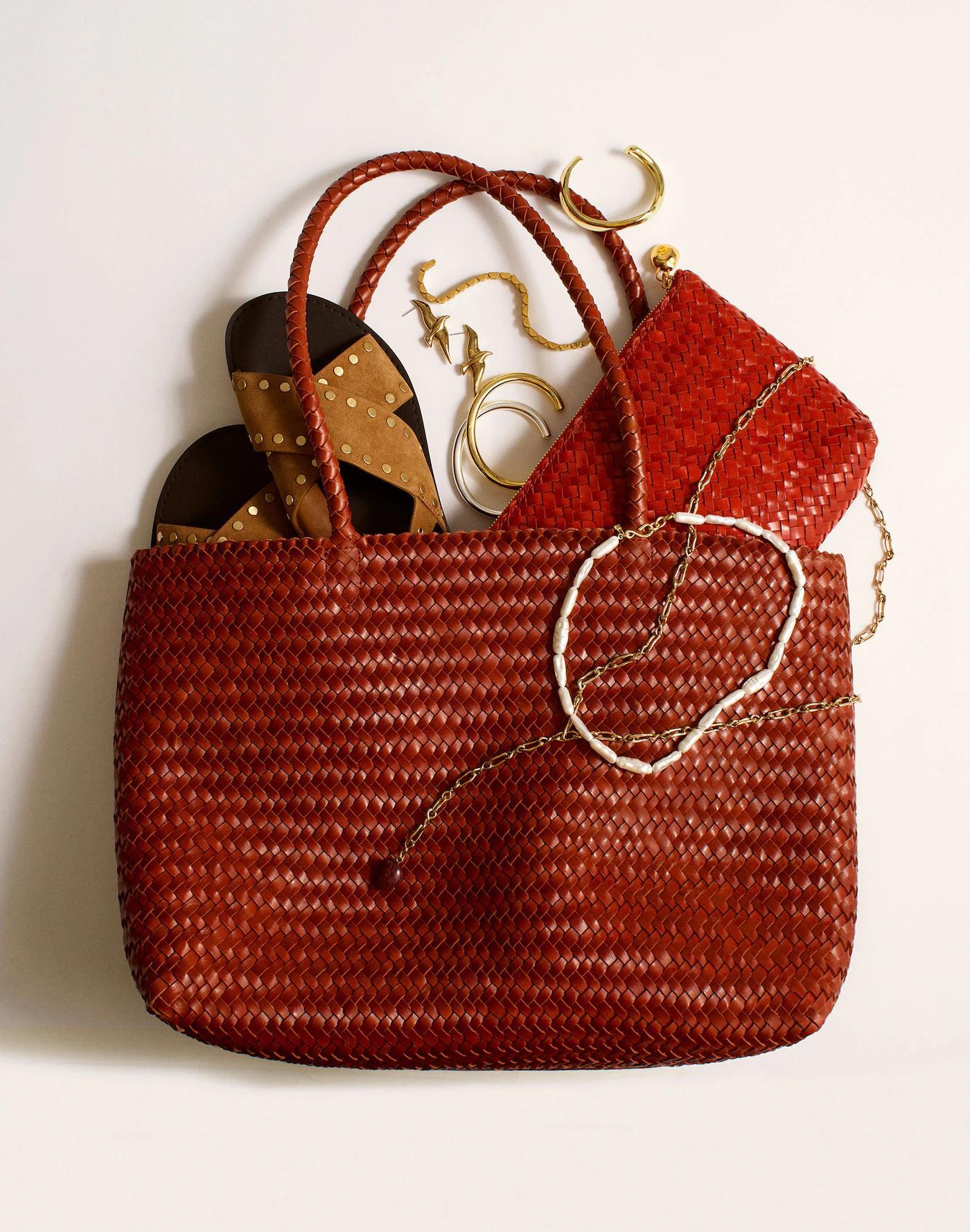 The Handwoven Leather Tote Product Image