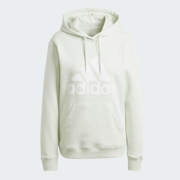 adidas Essentials Big Logo Regular Fleece Hoodie Sandy Pink XL Womens Product Image