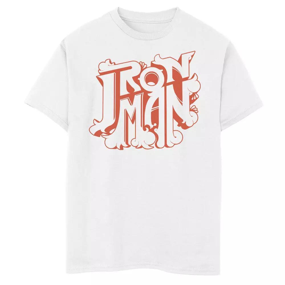 Boys 8-20 Marvel Iron Man Retro Bubble Text Logo Graphic Tee, Boy's, Size: Medium, White Product Image
