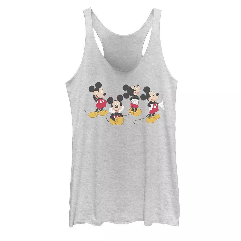Disney's Mickey Mouse Poses Juniors' Racerback Tank Top, Girl's, Size: Small, White Grey Product Image
