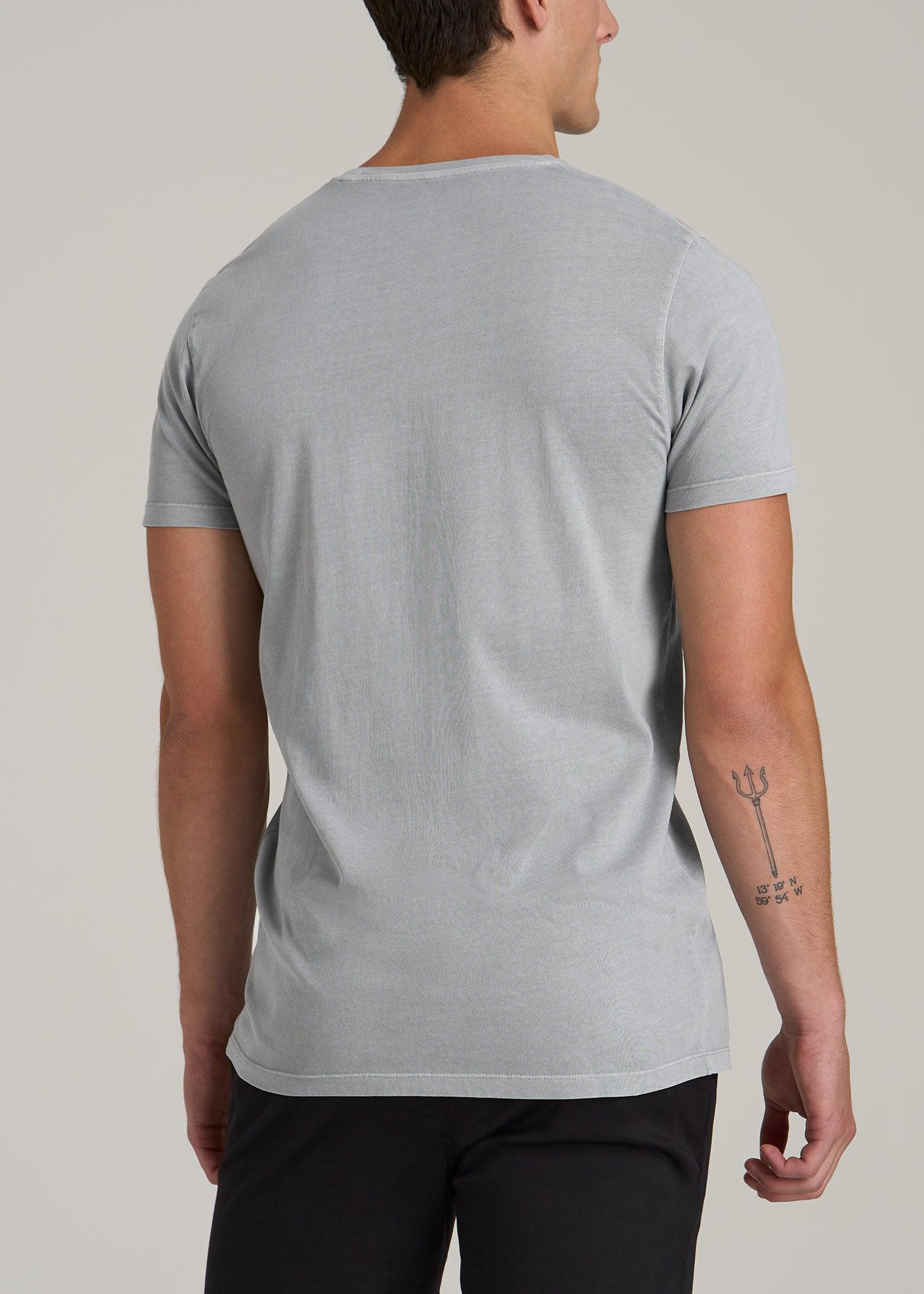 MODERN-FIT Garment Dyed Cotton Men's Tall T-Shirt in Sustained Grey Product Image